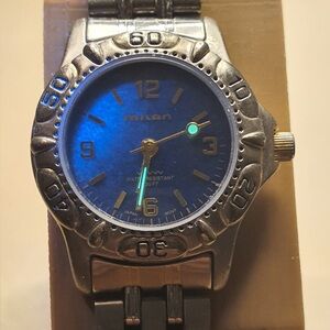 Milan Silver/Blue Stainless Steel Diver Style Women's Watch